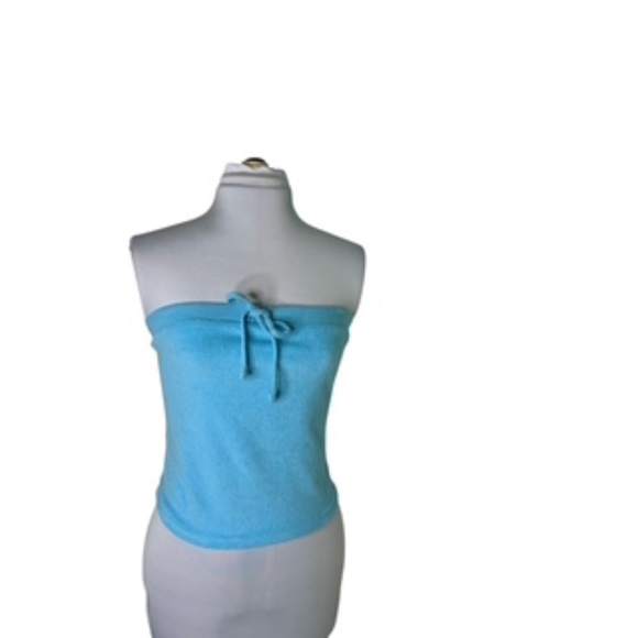 t Brand Turquoise Tube Top & Elastic Shorts Swimwear Coverup or Sleepwear Size L - Picture 2 of 6